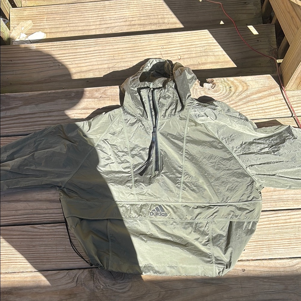 Adidas Men's Green Windbreaker Jacket